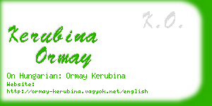 kerubina ormay business card